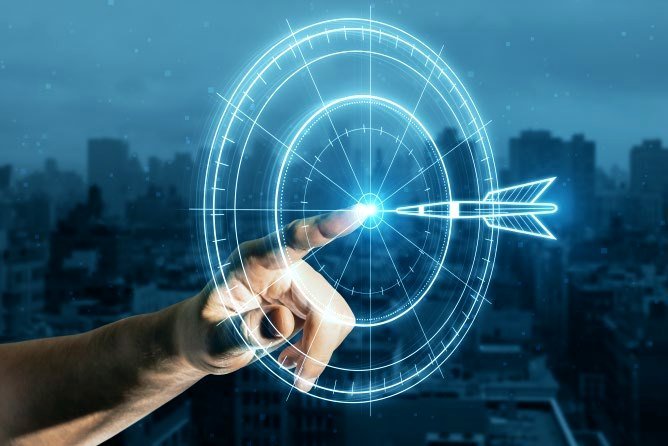Digital strategy target over a city